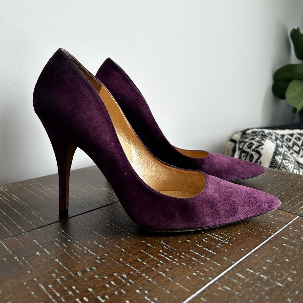 Purple Kate Spade Classic Suede Pointed Pump